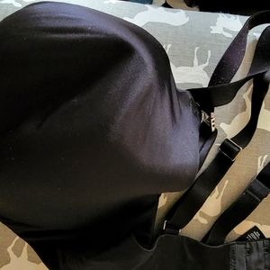 Black unlined silky bra